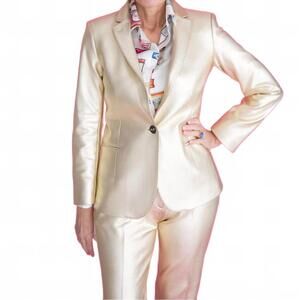 NEW VILAGALLO hannah long sleeve blazer in gold